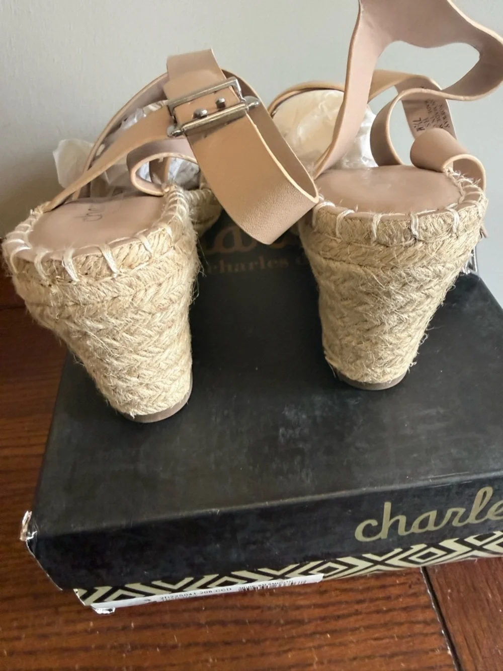 Charles‎ by Charles David Norway wedge sandals nude NEW